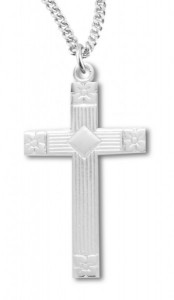 Cross Necklace, Sterling Silver with Chain [HMR1009]