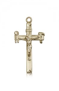 Crucifix Pendant, 14 Karat Gold [BL5388]