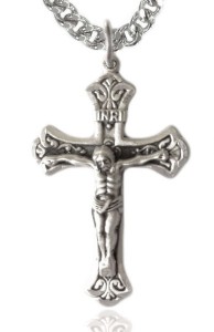 Crucifix Pendant, Sterling Silver [BL4654]