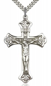 Crucifix Pendant, Sterling Silver [BL4690]