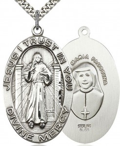 Divine Mercy Medal, Sterling Silver [BL6541]