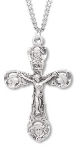 Men's Four Angels Crucifix Necklace, Sterling Silver with Chain Options [HMR0832]