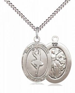 Girl's Pewter Oval St. Sebastian Dance Medal [BLPW598]