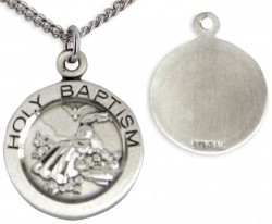 Youth Sterling Silver Baptism Necklace with Chain Options [HMR0666]