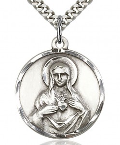 Immaculate Heart of Mary Medal, Sterling Silver [BL4121]