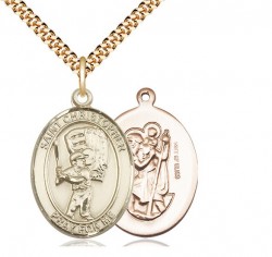 Men's 14kt Gold Filled Saint Christopher Baseball Necklace [BL1150]