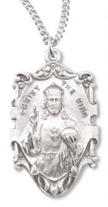 Men's Christ the King Necklace, Sterling Silver with Chain Options [HMR0648]