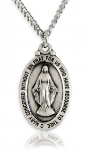 Men's Miraculous Medal, Sterling Silver [BL5929]