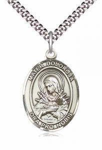 Men's Pewter Oval Mater Dolorosa Medal [BLPW288]