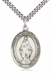 Men's Pewter Oval Miraculous Medal [BLPW106]