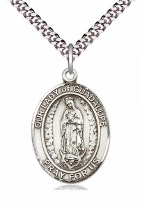 Men's Pewter Oval Our Lady of Guadalupe Medal [BLPW212]