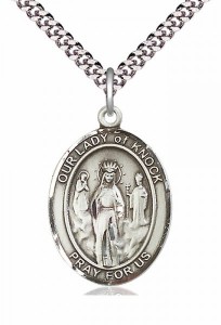 Men's Pewter Oval Our Lady of Knock Medal [BLPW247]