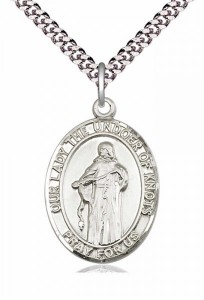 Men's Pewter Oval Our Lady of Knots Medal [BLPW375]