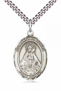 Men's Pewter Oval Our Lady of Olives Medal [BLPW301]