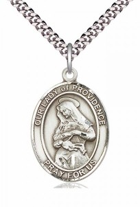 Men's Pewter Oval Our Lady of Providence Medal [BLPW115]