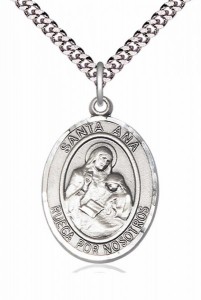 Men's Pewter Oval Saint Agatha Oval Medal [BLPW004]