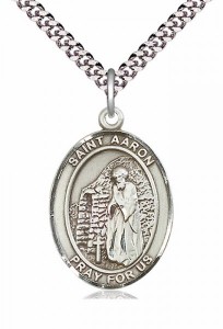 Men's Pewter Oval St. Aaron Medal [BLPW254]