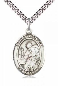 Men's Pewter Oval St. Alphonsus Medal [BLPW226]
