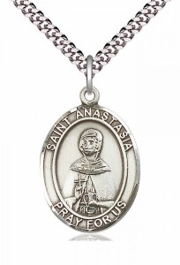 Men's Pewter Oval St. Anastasia Medal [BLPW219]