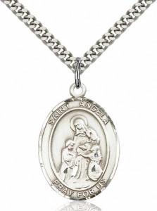 Men's Pewter Oval St. Angela Merici Medal [BLPW282]