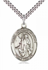 Men's Pewter Oval St. Anthony of Egypt Medal [BLPW314]