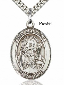 Men's Pewter Oval St. Apollonia Medal [BLPW007]