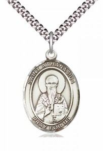 Men's Pewter Oval St. Athanasius Medal [BLPW294]