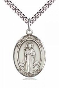 Men's Pewter Oval St. Barnabas Medal [BLPW222]