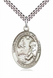 Men's Pewter Oval St. Catherine of Bologna Medal [BLPW347]