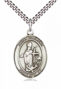 Men's Pewter Oval St. Clement Medal [BLPW335]