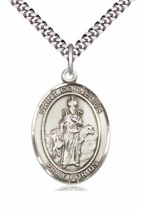 Men's Pewter Oval St. Cornelius Medal [BLPW322]