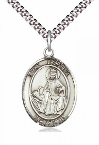 Men's Pewter Oval St. Dymphna Medal [BLPW043]