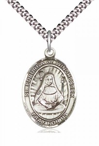 Men's Pewter Oval St. Edburga of Winchester Medal [BLPW321]