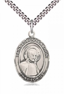 Men's Pewter Oval St. Edmund Campion Medal [BLPW329]