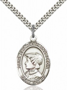 Men's Pewter Oval St. Elizabeth Ann Seton Medal [BLPW228]