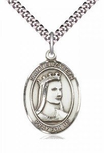 Men's Pewter Oval St. Elizabeth of Hungary Medal [BLPW044]