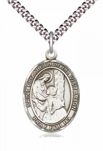 Men's Pewter Oval St. Elizabeth of the Visitation Medal [BLPW308]