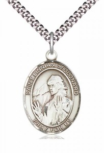 Men's Pewter Oval St. Finnian of Clonard Medal [BLPW305]