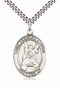 Men's Pewter Oval St. Frances of Rome Medal [BLPW358]