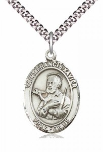 Men's Pewter Oval St. Francis Xavier Medal [BLPW048]