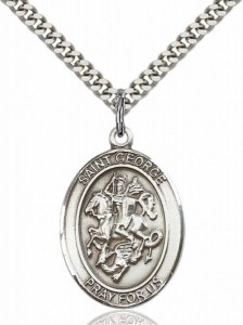 Men's Pewter Oval St. George Medal [BLPW051]