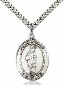 Men's Pewter Oval St. Gregory the Great Medal [BLPW064]