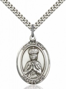 Men's Pewter Oval St. Henry II Medal [BLPW062]