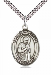 Men's Pewter Oval St. Isaac Jogues Medal [BLPW218]