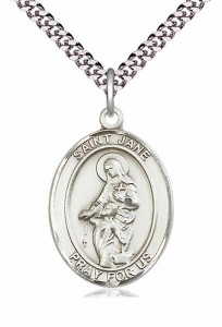 Men's Pewter Oval St. Jane of Valois Medal [BLPW040]