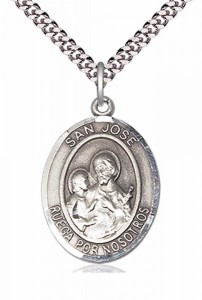 Men's Pewter Oval St. Joseph Medal [BLPW079]