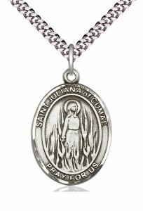 Men's Pewter Oval St. Juliana Medal [BLPW364]