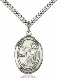 Men's Pewter Oval St. Luke the Apostle Medal [BLPW089]