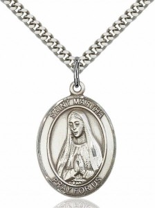 Men's Pewter Oval St. Martha Medal [BLPW096]