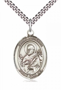 Men's Pewter Oval St. Meinrad of Einsideln Medal [BLPW304]